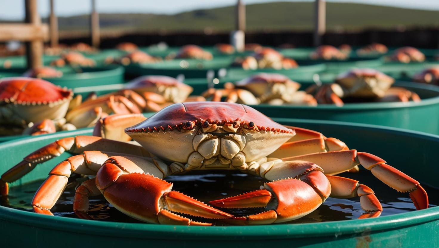 A comprehensive guide to crab farming, covering rearing, breeding, feeding, and harvesting techniques for better yield and profitability.